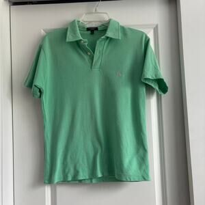 Burberry London Men’s 100% Cotton Pique Polo Short Sleeve Shirt Green Sz S
